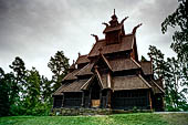 Oslo, Norvegia. Chiesa in legno del 1200. Museo del folclore norvegese a Bydoy.